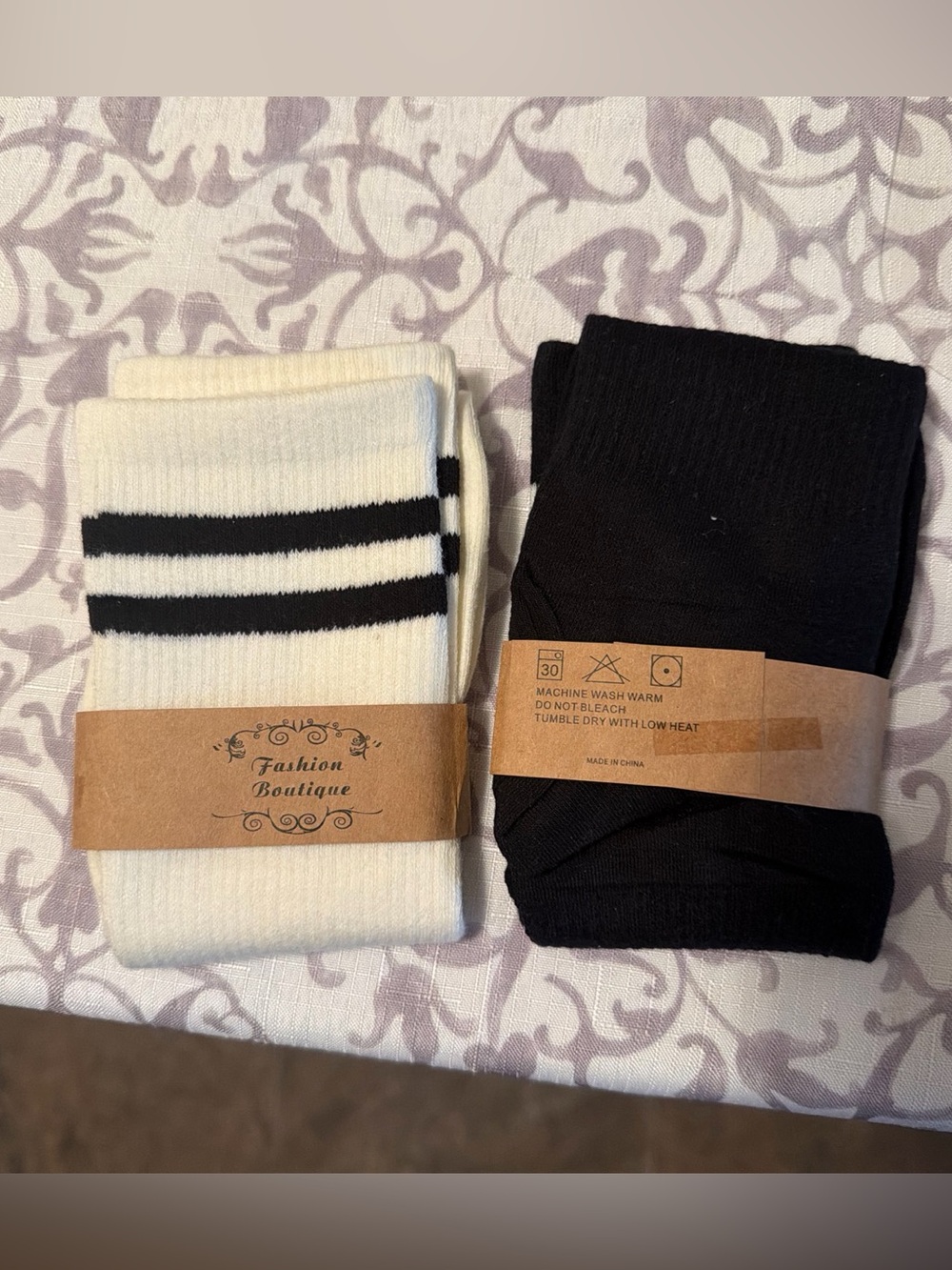 Women’s Athletic or casual. White with Black Stripes & Black with white stripes.